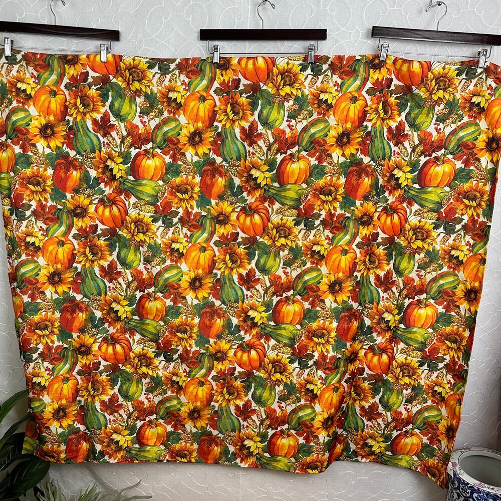 Wal-Mart Tablecloth 60”x 98” Thanksgiving Fall Pumpkin Sunflower Gourds Harvest